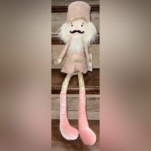 Super Cute 🥰 Nutcracker Plush 28” Shelf Sitter  Pink and Gold  Plush - New